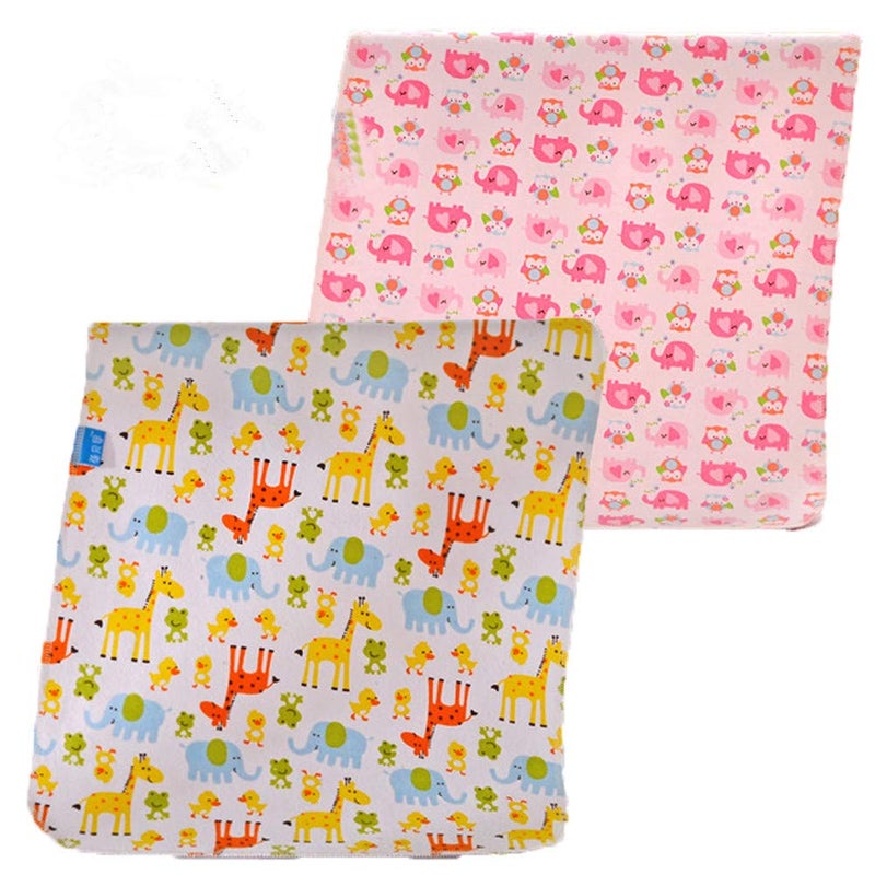 Monvecle 2pcs Pack Baby Infant Waterproof Cotton Changing Pads Washable Resuable Diapers Liners Mats (2pcs Pink-28"x20") - Image 1